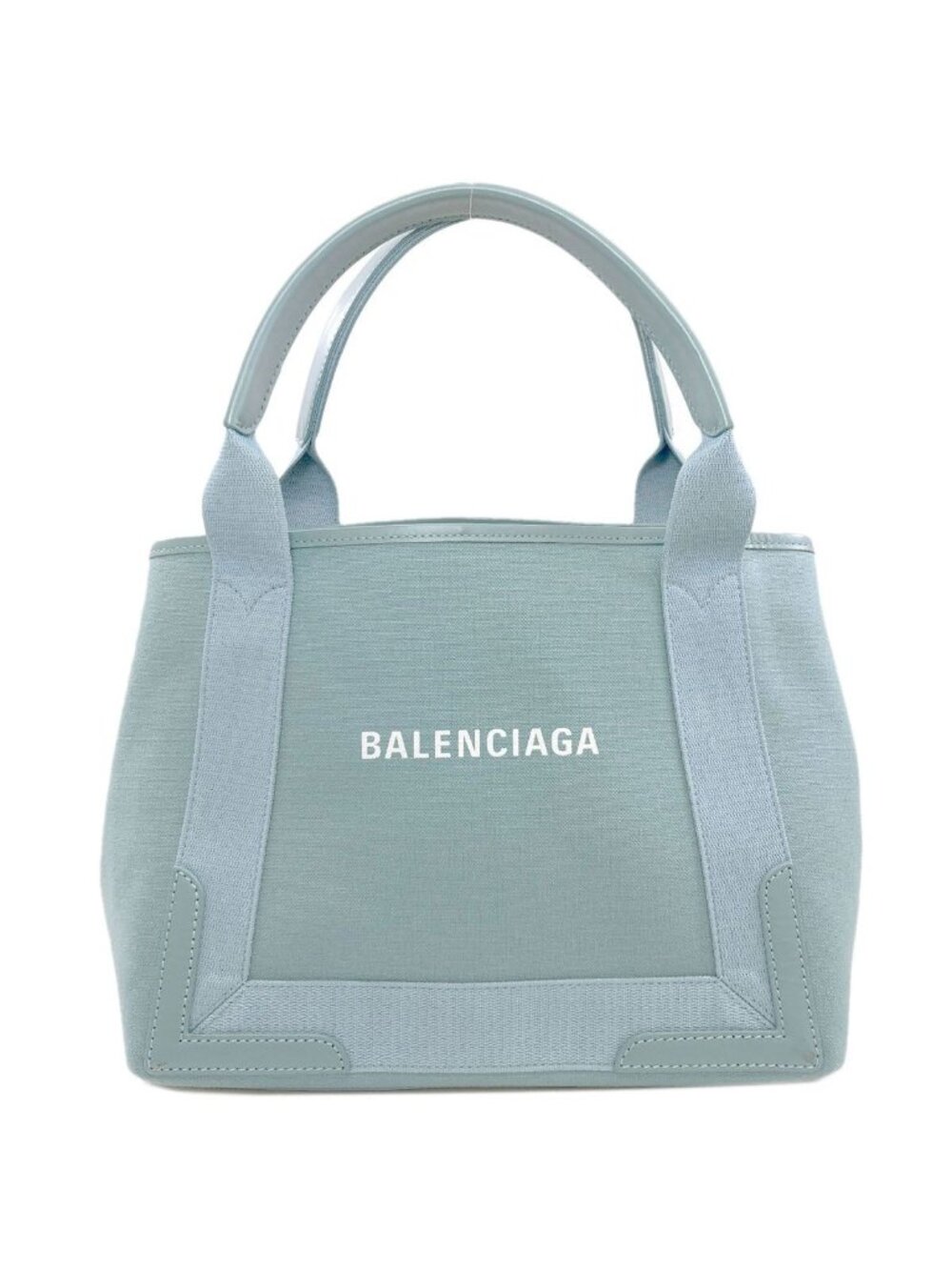 Balenciaga Navy Cabas Handbag Canvas